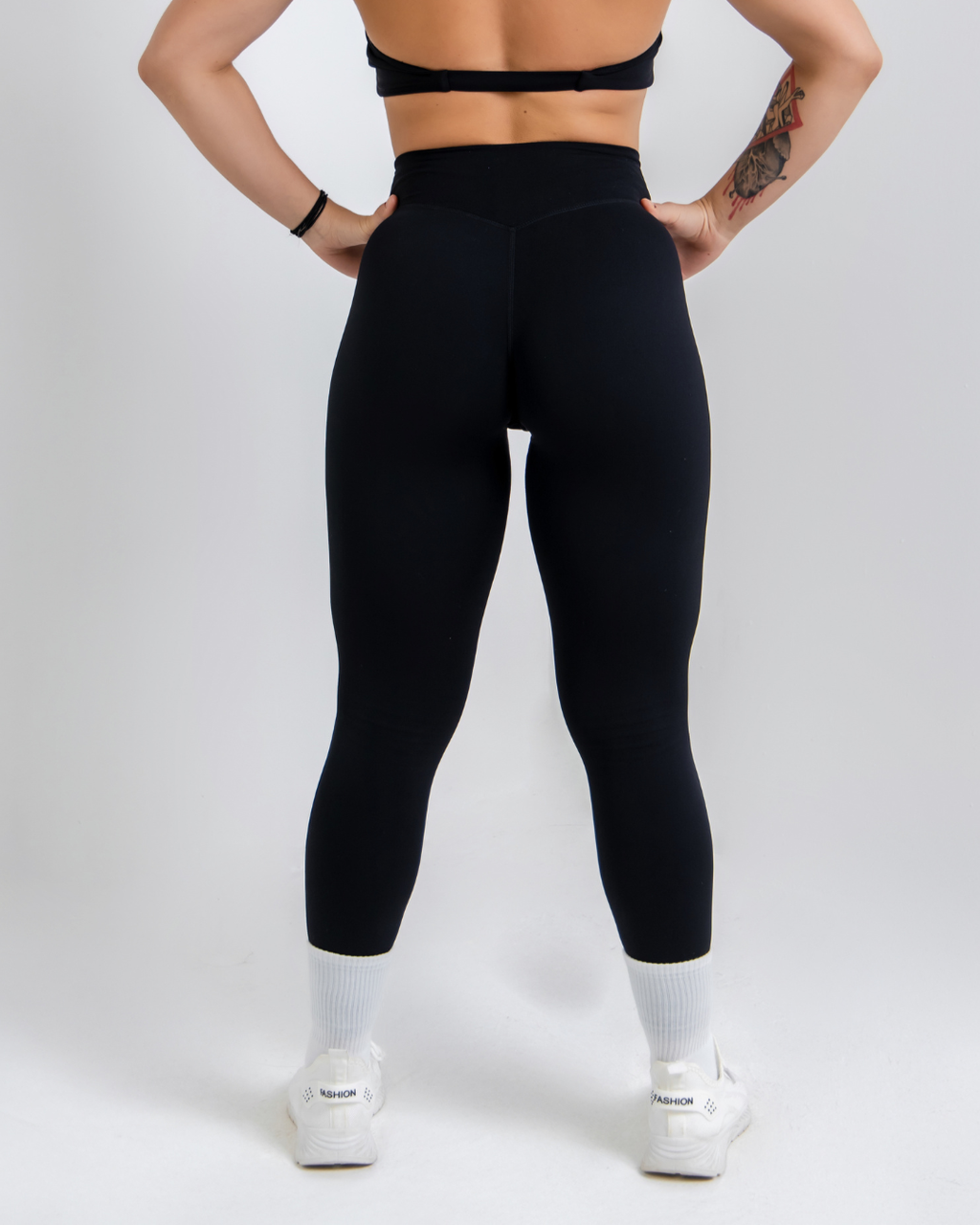 Stealth Black Vital Flow high-waist leggings for women designed for gym, yoga, and activewear performance