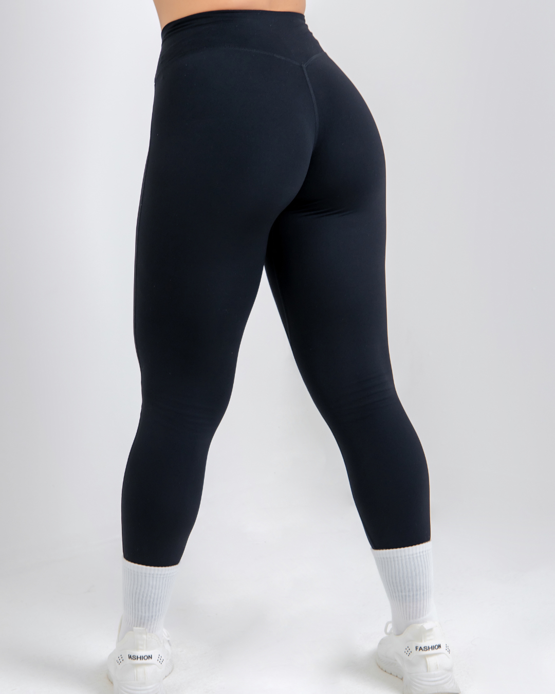 Stealth Black Vital Flow high-waist leggings for women designed for gym, yoga, and activewear performance
